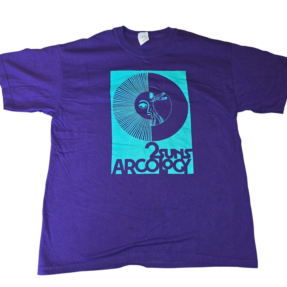 Purple 2Suns Acrology‎ Size Large 100% Cotton T-shirt Solar Energy